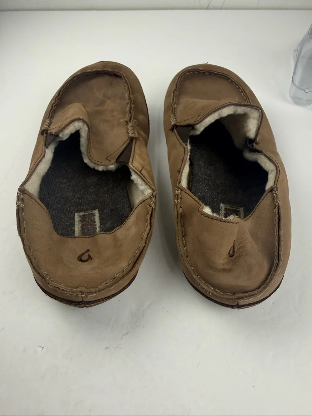 Olukai Mens 12 Moloa Brown Leather Slipper Slip On SEE ALL.